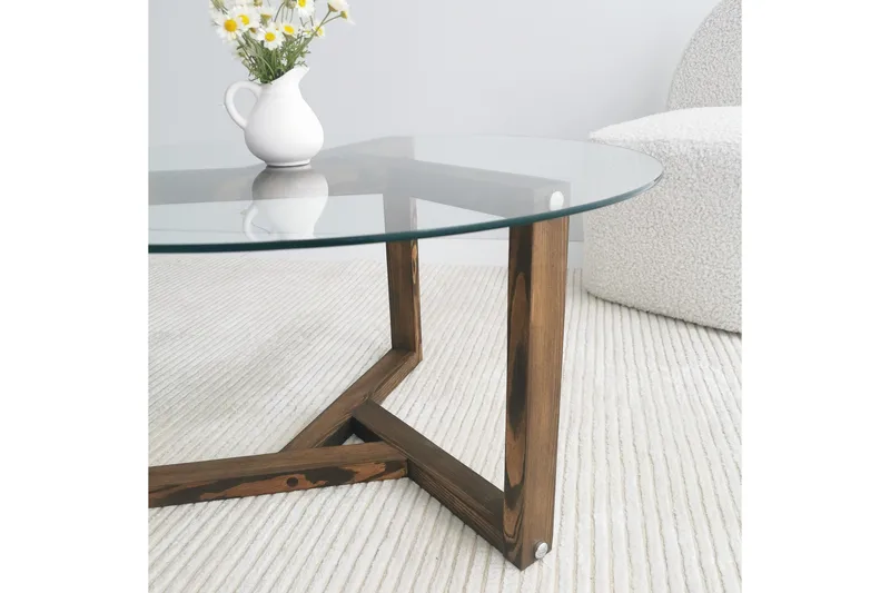 Sibas Sofabord 75 cm Rundt - Valnøtt - Møbler - Bord - Sofabord & salongbord