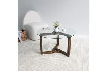 Sibas Sofabord 75 cm Rundt - Valnøtt - Møbler - Bord - Sofabord & salongbord