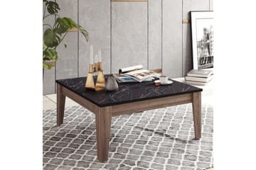 Sincerely Sofabord 85 cm Marmormønster - Svart/Valnøttsbrun - Møbler - Bord - Sofabord & salongbord