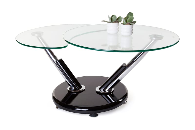 Sofabord Sintra 110 cm Ovalt - Glass|Krom - Sofabord & salongbord