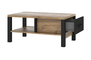 Skarebol Sofabord 90 cm - Svart/Tre/Natur - Møbler - Bord - Sofabord & salongbord