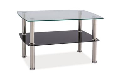 Sofabord Alvord 75 cm - Glass/Sølv - Møbler - Bord - Sofabord & salongbord