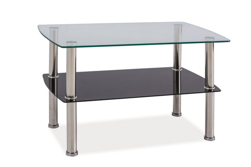 Sofabord Alvord 75 cm - Glass/Sølv - Sofabord & salongbord