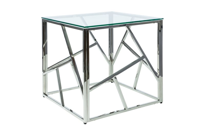 Sofabord Amaraji 55 cm - Glass/Silver - Sofabord & salongbord