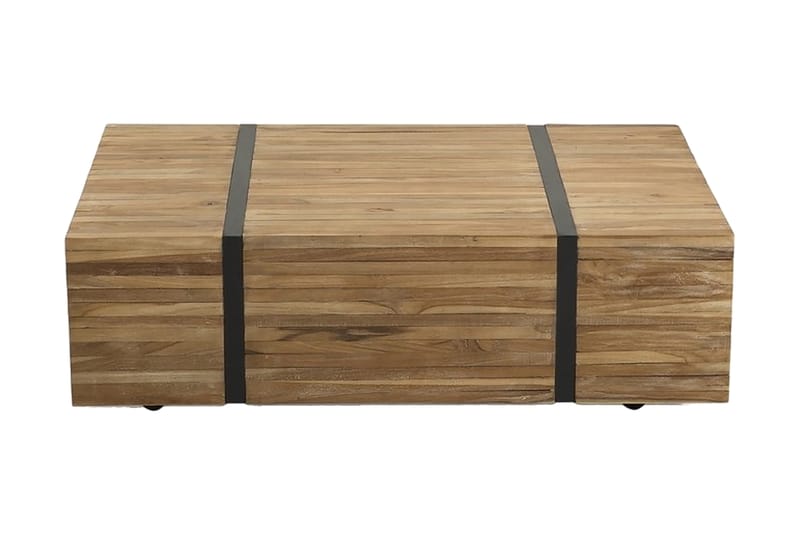Sofabord Amodo 110 cm på Hjul - Brun/Svart - Sofabord & salongbord