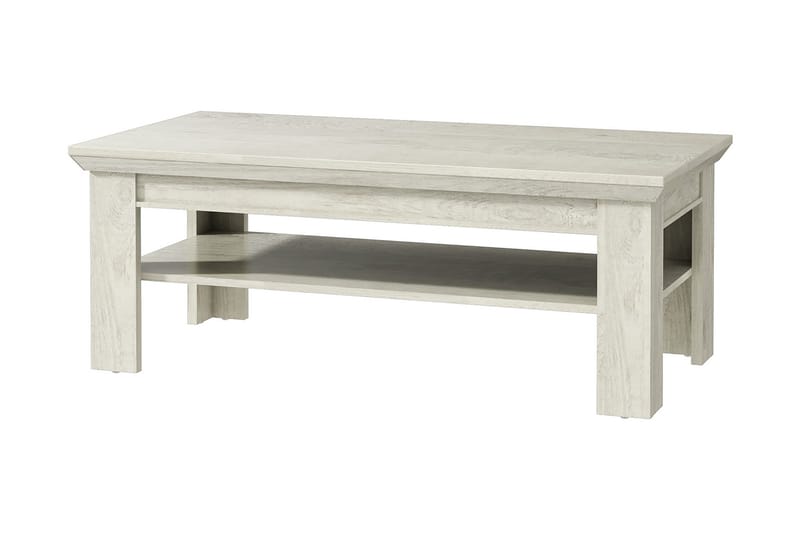 Sofabord Anahli 120 cm med Oppbevaringshylle - Hvit - Sofabord & salongbord