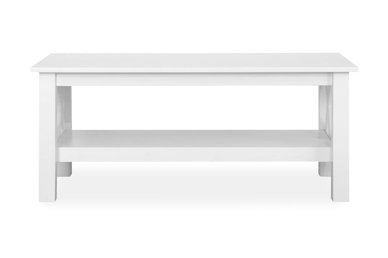 Sofabord Aveza 120 cm med Oppbevaringshylle - Hvit - Sofabord & salongbord
