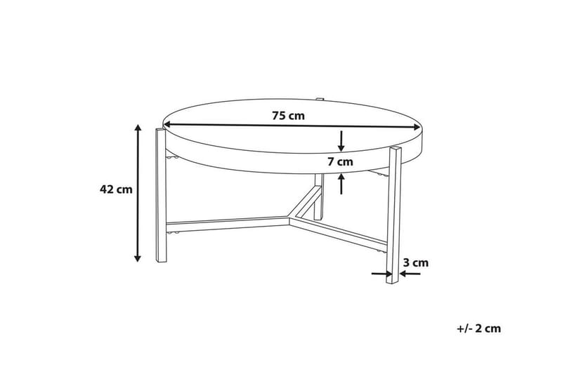 Sofabord Baneira 80 cm Rundt - Brungrå/Svart - Sofabord & salongbord