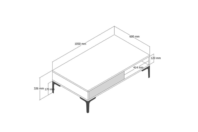 Sofabord Barbele 105x32,6x105 cm - Brun - Sofabord & salongbord