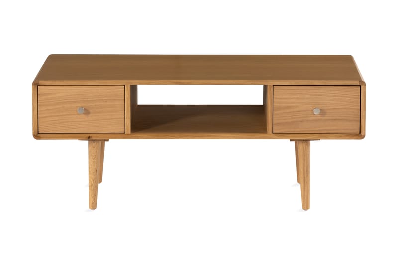 Sofabord Barke 110 cm med Oppbevaringshylle + Skuff Massiv E - Sofabord & salongbord