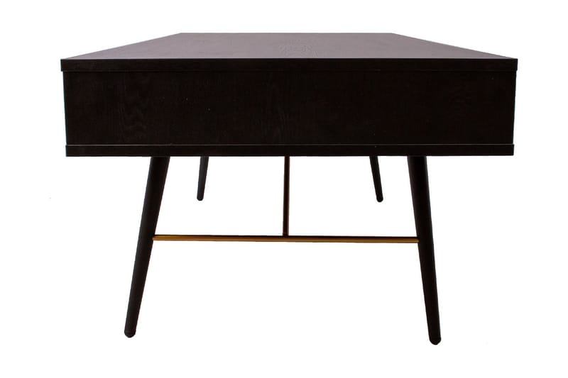 Sofabord Berdorf 115 cm med Oppbevaringsskuff + Hylle - Svart/Kobber - Sofabord & salongbord