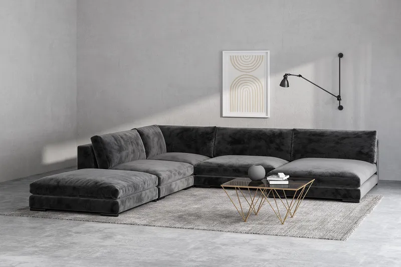 Sofabord Bijou 80 cm - Røykfarget glass/Messing - Møbler - Bord - Sofabord & salongbord