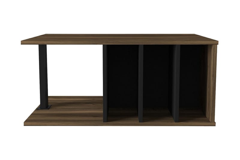 Sofabord BondSjø 90 cm med Oppbevaringshyller - Brun/Svart - Sofabord & salongbord