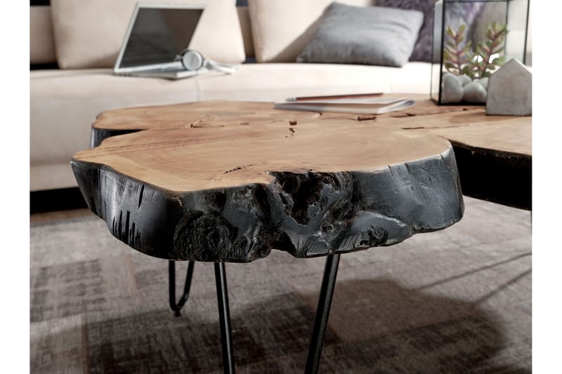 Sofabord Charford 115 cm - Akacia/Svart - Møbler - Bord - Sofabord & salongbord