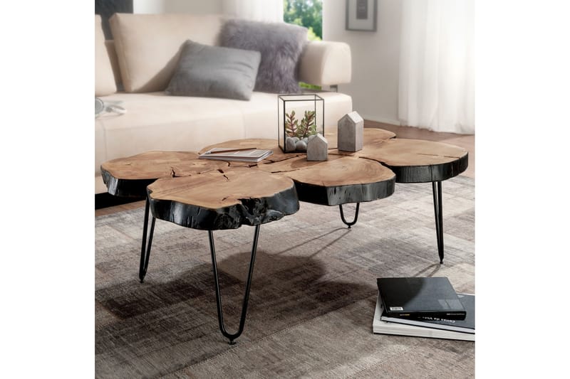 Sofabord Charford 115 cm - Akacia/Svart - Møbler - Bord - Sofabord & salongbord