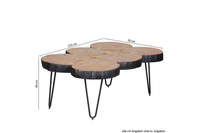 Sofabord Charford 115 cm - Akacia/Svart - Møbler - Bord - Sofabord & salongbord