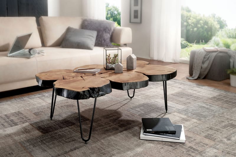 Sofabord Charford 115 cm - Akacia/Svart - Møbler - Bord - Sofabord & salongbord