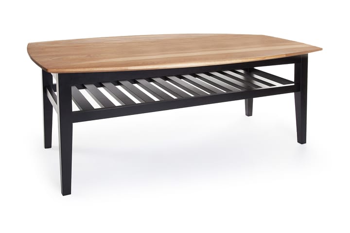 Sofabord Chicago 130 cm med Oppbevaringshylle Eik/Svart - Eik/Svart - Sofabord & salongbord - Sofabord med oppbevaring