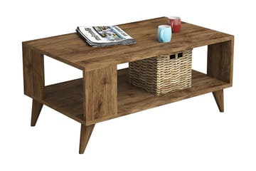 Sofabord Citira 90 cm med Oppbevaringshylle - Mørkebrun - Møbler - Bord - Sofabord & salongbord