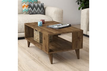 Sofabord Citira 90 cm med Oppbevaringshylle - Mørkebrun - Møbler - Bord - Sofabord & salongbord
