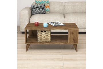 Sofabord Citira 90 cm med Oppbevaringshylle - Mørkebrun - Møbler - Bord - Sofabord & salongbord