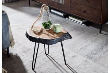 Sofabord Clanton 40 cm Rundt - Brun/Svart - Møbler - Bord - Sofabord & salongbord