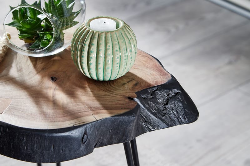Sofabord Clanton 40 cm Rundt - Brun/Svart - Møbler - Bord - Sofabord & salongbord
