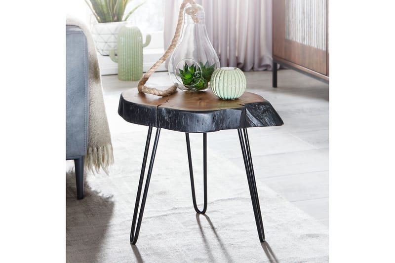 Sofabord Clanton 40 cm Rundt - Brun/Svart - Møbler - Bord - Sofabord & salongbord