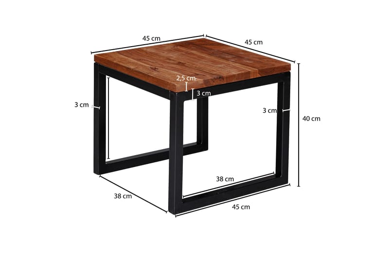 Sofabord Clanton 45 cm - Brun/Svart - Møbler - Bord - Sofabord & salongbord