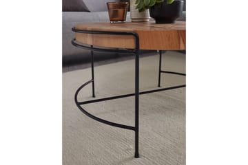 Sofabord Clanton 62x40 cm Rundt - Brun/Svart - Møbler - Bord - Sofabord & salongbord