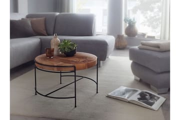 Sofabord Clanton 62x40 cm Rundt - Brun/Svart - Møbler - Bord - Sofabord & salongbord