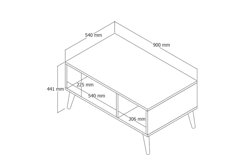 Sofabord Cravans 90x54x90 cm - Eik - Sofabord & salongbord