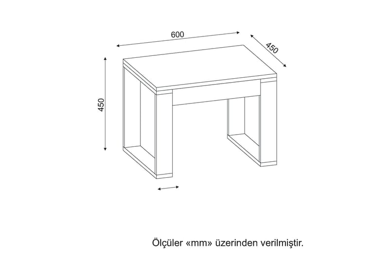 Sofabord Crebb Litet 60 cm - Hvit/Natur - Sofabord & salongbord