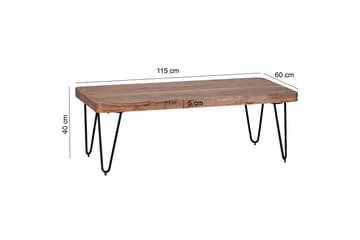 Sofabord Cringle 115 cm - Akacia/Svart - Møbler - Bord - Sofabord & salongbord