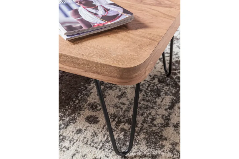 Sofabord Cringle 115 cm - Akacia/Svart - Møbler - Bord - Sofabord & salongbord