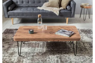 Sofabord Cringle 115 cm - Akacia/Svart - Møbler - Bord - Sofabord & salongbord