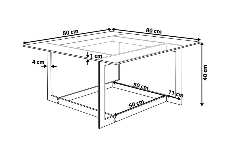 Sofabord Crystal 80 cm - Sølv - Sofabord & salongbord