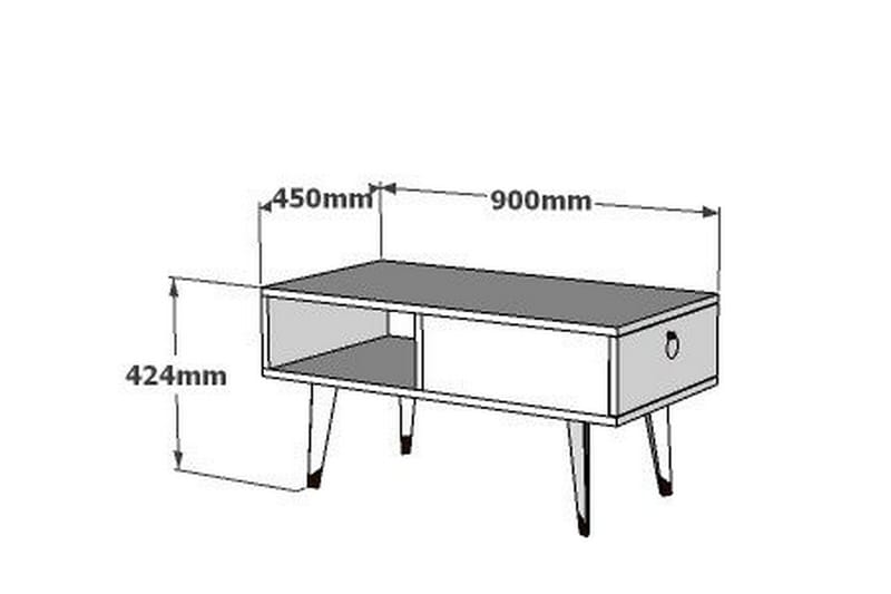 Sofabord Damlarca 90x42,4x90 cm - Brun - Sofabord & salongbord