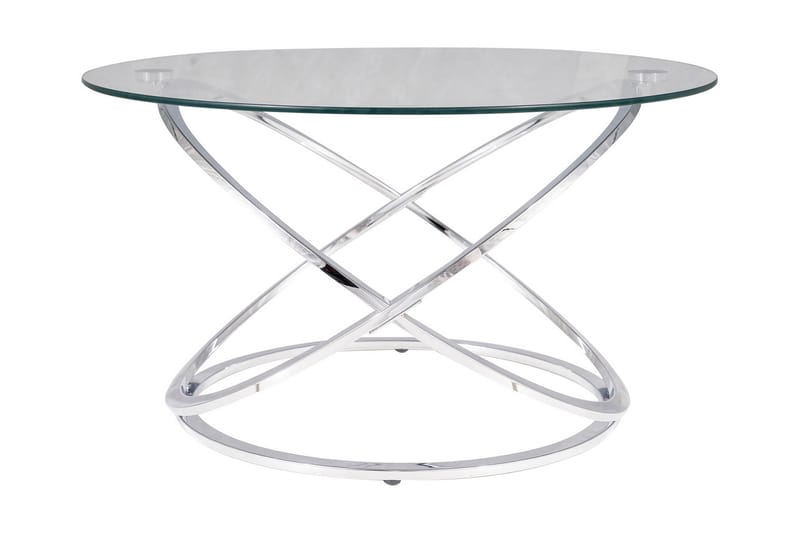 Sofabord Dehesa 80 cm Rundt - Glass/Sølv - Sofabord & salongbord