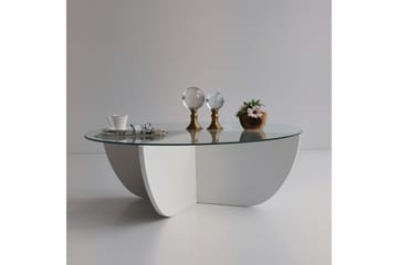 Sofabord Dirk 90x30x90 cm Runt - Hvit - Møbler - Bord - Sofabord & salongbord
