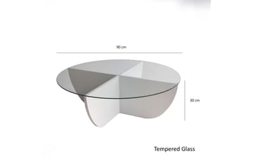 Sofabord Dirk 90x30x90 cm Runt - Hvit - Møbler - Bord - Sofabord & salongbord