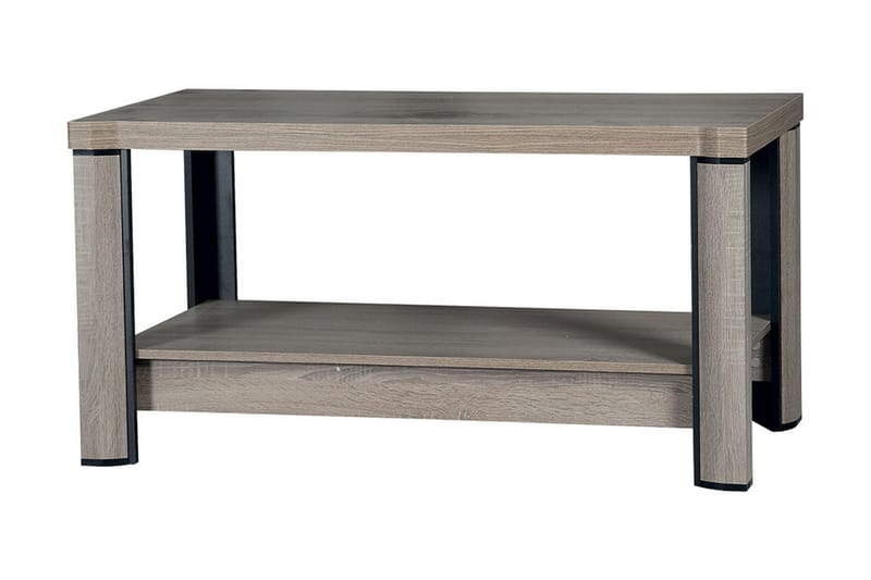 Sofabord Domineck 120 cm med Oppbevaringshylle - Tryffel/Beige/Grå - Sofabord & salongbord