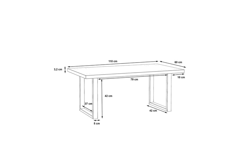 Sofabord Doonisa 110 cm - Svart / Brun - Sofabord & salongbord