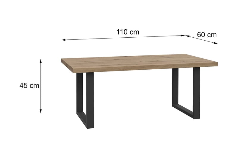 Sofabord Doonisa 110 cm - Svart / Brun - Sofabord & salongbord