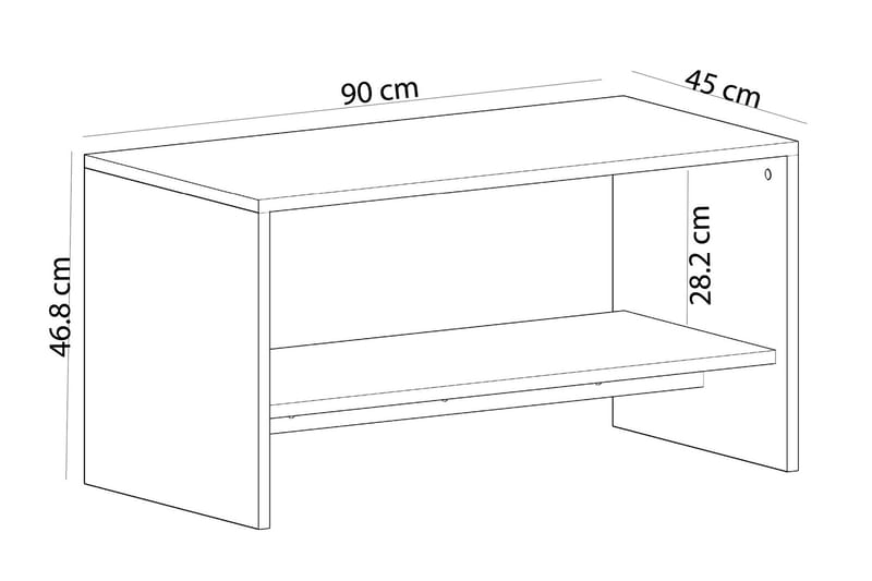 Sofabord Dormea 90x46,8x90 cm - Hvit - Sofabord & salongbord