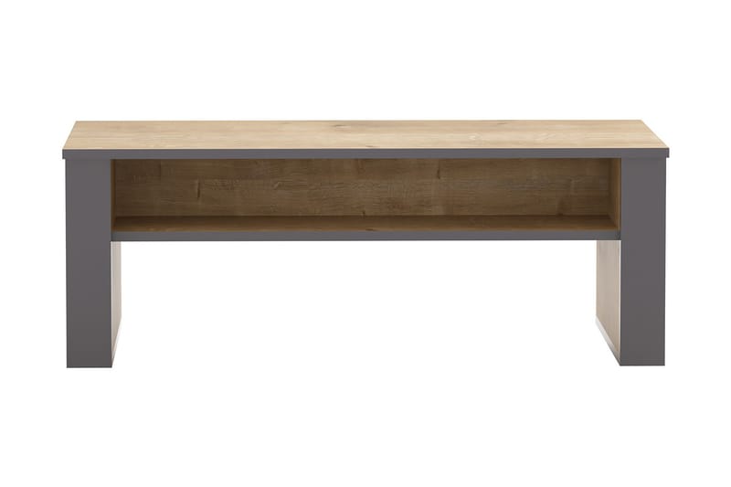 Sofabord Dumö 110 cm med Oppbevaringshylle - Brun/Grå - Sofabord & salongbord