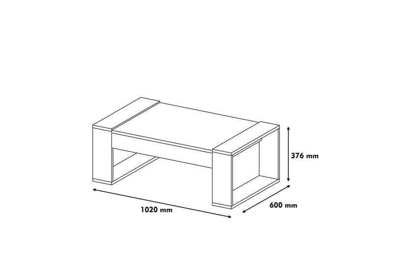 Sofabord Edelmis 102 cm - Valnøttsbrun/Kremhvit - Sofabord & salongbord