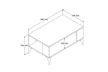 Sofabord Elmvale 90x54x90 cm - Eik - Møbler - Bord - Sofabord & salongbord