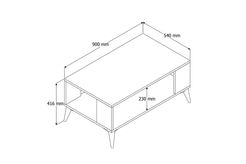 Sofabord Elmvale 90x54x90 cm - Eik - Sofabord & salongbord