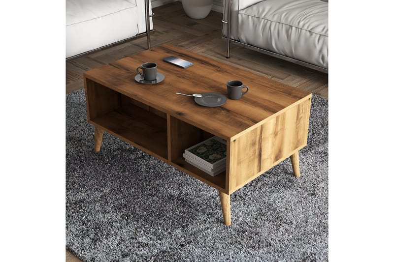 Sofabord Elrasmo sofabord 90x54x90 cm Brun - Møbler - Bord - Sofabord & salongbord